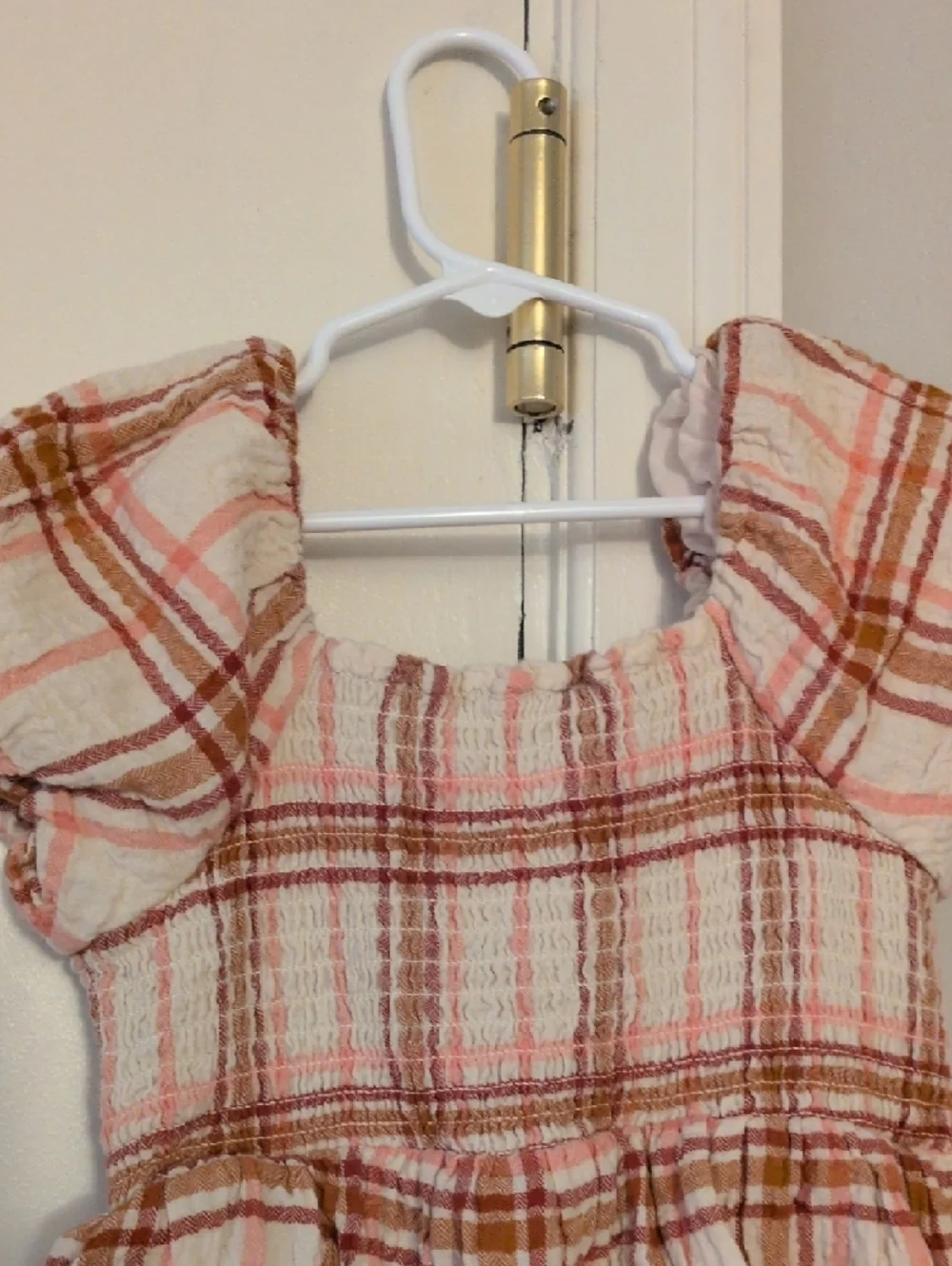 Cat &‎ Jack Pink and Tan Plaid Button-Front Sundress